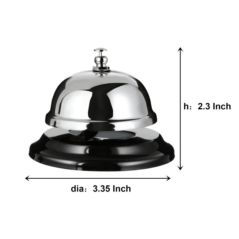 QTLCOHD 12 Pack Call Bell 3.35 Inch Diameter with Metal Anti-Rust Construction, Desk Bell, Service Bell for Hotels, Schools, Restaurants, Reception Areas, Hospitals, Warehouses (Silver) - Image 2